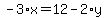 -3%2Ax+=+12+-+2%2Ay