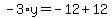-3%2Ay=-12%2B12
