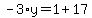 -3%2Ay=1%2B17