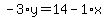 -3%2Ay=14-1%2Ax