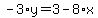 -3%2Ay=3-8%2Ax