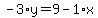 -3%2Ay=9-1%2Ax