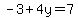 -3%2B4y=7