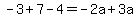 -3%2B7-4=-2a%2B3a+