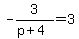 -3%2F%28p%2B4%29=3