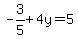 -3%2F5%2B4y=5
