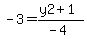 -3=%28y2%2B1%29%2F%28-4%29