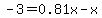 -3=0.81x-x