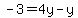 -3=4y-y
