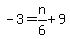 -3=n%2F6%2B9