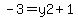 -3+=+y2+%2B+1