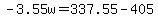 -3.55w=337.55-405
