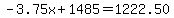 -3.75x%2B1485=1222.50