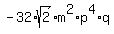 -32%2Asqrt%282%29m%5E2%2Ap%5E4%2Aq