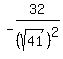 -32%2F%28sqrt%2841%29%29%5E2