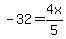 -32=4x%2F5