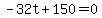-32t%2B150=0