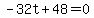 -32t%2B48=0