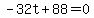 -32t%2B88=0