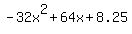 -32x%5E2%2B64x%2B8.25