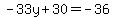 -33y%2B30=-36