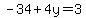 -34%2B4y=3