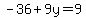 -36%2B9y=9