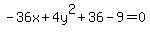 -36x%2B4y%5E2%2B36-9=0