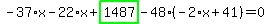 -37%2Ax-22%2Ax%2Bhighlight_green%28+1487+%29-48%2A%28-2%2Ax%2B41%29=0