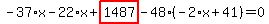 -37%2Ax-22%2Ax%2Bhighlight_red%28+1487+%29-48%2A%28-2%2Ax%2B41%29=0