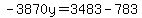 -3870y=3483-783