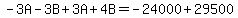 -3A-3B%2B3A%2B4B=-24000%2B29500