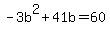 -3b%5E2%2B41b=60