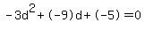 -3d%5E2%2B-9d%2B-5+=+0