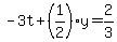 -3t%2B%281%2F2%29y=2%2F3