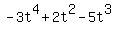 -3t%5E4+%2B+2t%5E2+-+5t%5E3