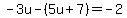 -3u-%285u%2B7%29=-2
