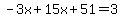 -3x%2B15x%2B51=3