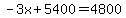 -3x%2B5400=4800