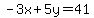 -3x%2B5y=41