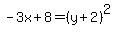 -3x%2B8=%28y%2B2%29%5E2