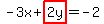 -3x%2Bhighlight%282y%29+=+-2