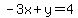 -3x%2By=4