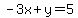 -3x%2By=5