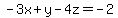 -3x%2By-4z=-2