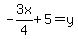 -3x%2F4%2B5=y