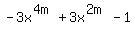 -3x%5E%284m%29%2B3x%5E%282m%29-1