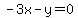 -3x-y=0