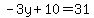 -3y%2B10=31
