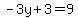 -3y%2B3=9